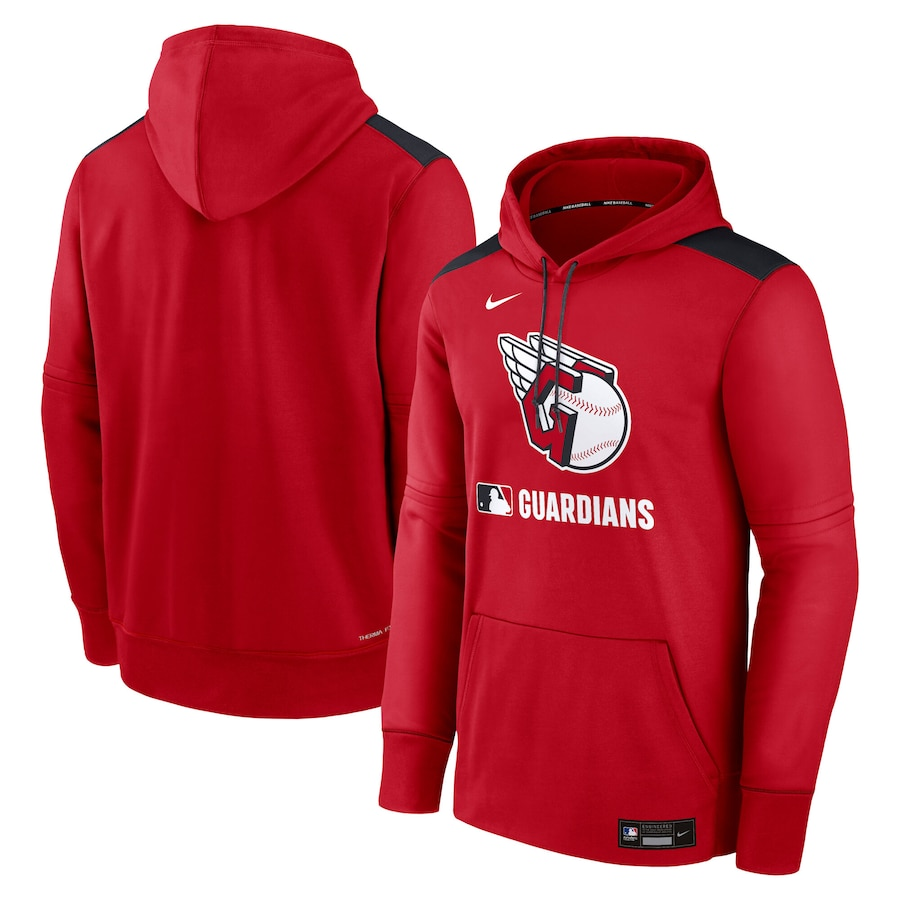 Men's Cleveland Guardians Red Collection Performance Pullover Hoodie Men's Cleveland Guardians Red Collection Performance Pullover Hoodie